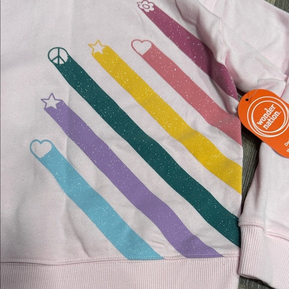 Wonder Nation Pink Rainbow Graphic Sweatshirt - Picture 4 of 6